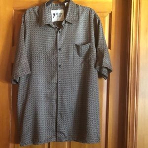 Vintage Silk Mens XXL Button Down Casual Shirt